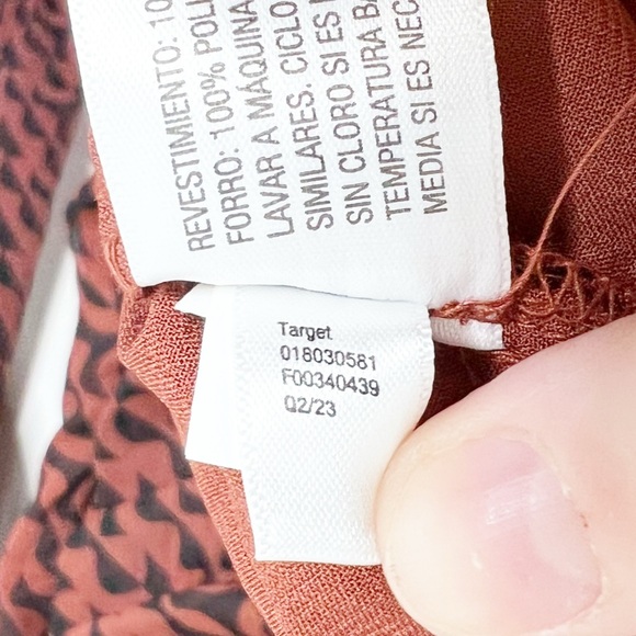 NWT A New Day Women's Ruched V Neck Long Sleeve Geometric Print Mini Dress - Picture 16 of 16